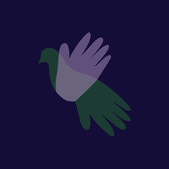 Dove Bird with hand logo