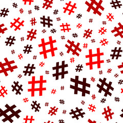 Fototapeta na wymiar Hashtag icon seamless pattern. Hashtag random seamless pattern