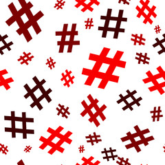 Naklejka na ściany i meble Hashtag icon seamless pattern. Hashtag random seamless pattern