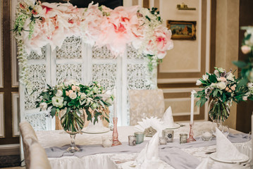 Decoration of a festive hall and a table