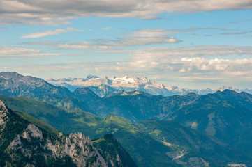 Fototapeta na wymiar View to mount Dachstein in Austria