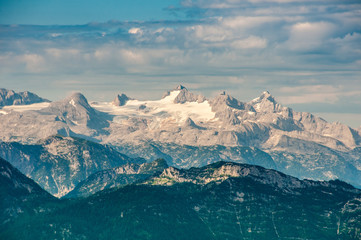 View to mount Dachstein in Austria