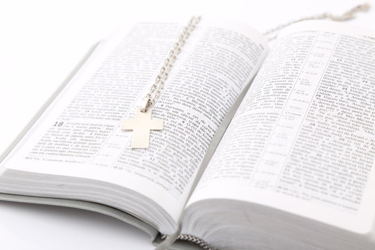 Holy bible with white background