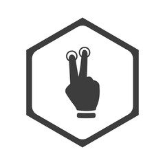 ikona sześciobok z zaokrąglonymi wewnątrz krawędziami 