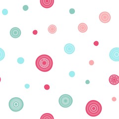 Seamless round ornament pattern. Hand drawn background. Vector repeating texture. Perfect for printing on paper or fabric.