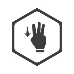 Obraz premium ikona sześciobok z zaokrąglonymi wewnątrz krawędziami 