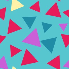 Seamless pattern with small triangles on a blue background