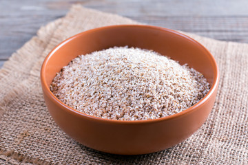 Barley in a bowl on the table