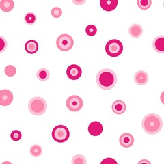 Seamless circles pattern with white background. Vector repeating texture.