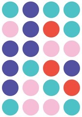 Seamless polka dot pattern with white background. Vector repeating texture.