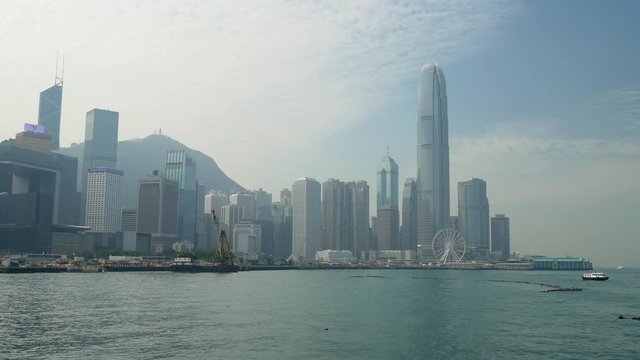 sunny day hong kong famous downtown bay island panorama 4k china
