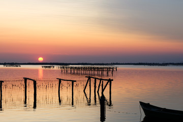 Obraz premium Oyster Beds o zachodzie słońca