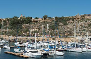Fototapeta na wymiar Mgarr Harbour (Ghajnsielem, the island of Gozo, Malta)