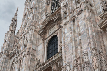Milan cathedral. Details of the facade