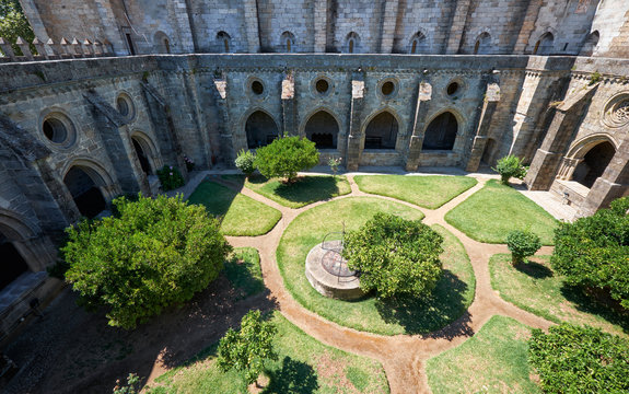 A cloister circumjacent the interior courtyard of Cathedral (Se) of Evora. Portugal