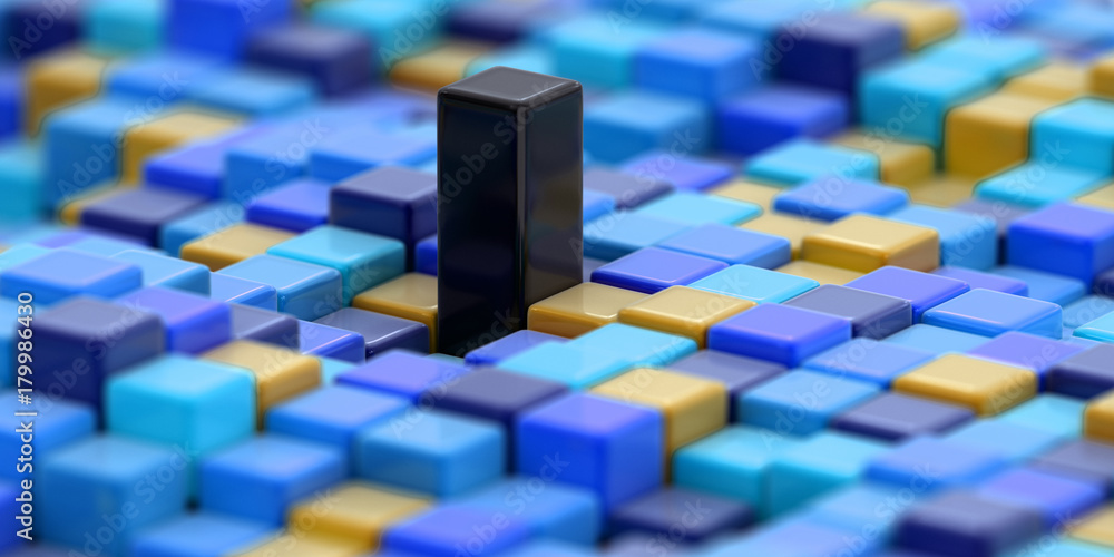 Poster abstract color cube block