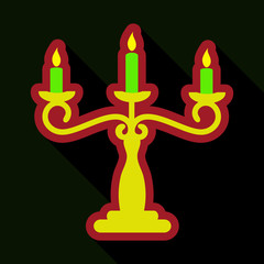Flat icon with shadow candlestick