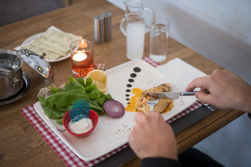 seafood plate on table restaurant