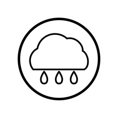 Vector of Cloud and rain icon in Circle line - vector iconic design