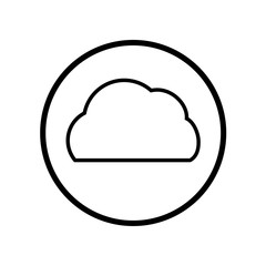 Vector of Cloud icon in Circle line - vector iconic design