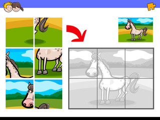 jigsaw puzzles with horse farm animal