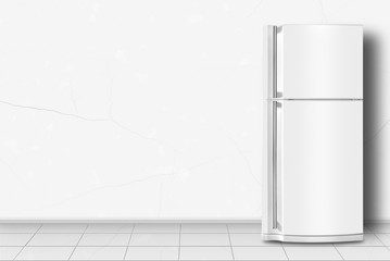 Home appliance -  Refrigerator in front of white wall