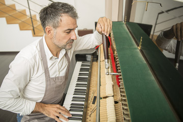 Piano technician repairing the piano © Atelier 211