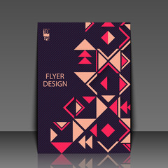 Abstract background with geometric ethnic pattern. Template flyer with abstract background. Eps10 Vector illustration
