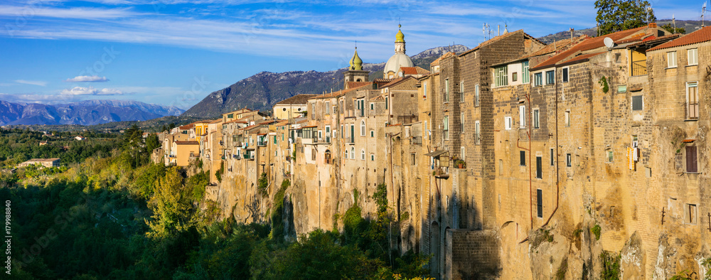 Wall mural beautiful italian villages. sant'agata de goti -impressive medieval town on the rock . italy,campani