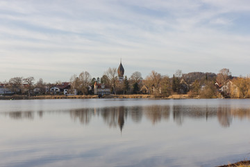 Fototapeta premium Ansicht Weßling, Weßlinger See