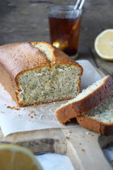 Cake with lemon zest and poppy seeds