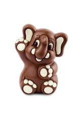 chocolate elephant isolated on white background