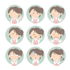 絵文字アイコン9セット・OL