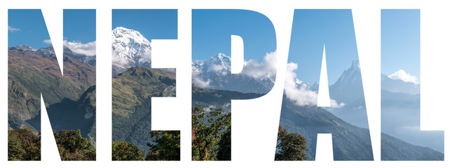 Panoramic view of Himalayas, Nepal - obrazy, fototapety, plakaty