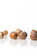hazelnuts isolated on white