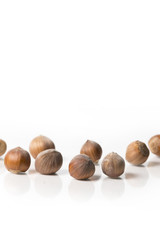 hazelnuts isolated on white