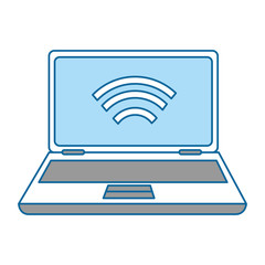 laptop computer with wifi signal