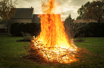 Bonfire in the garden
