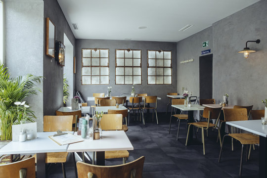 Interior view of empty cafe