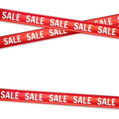 Sale banner design template. Black friday. Realistic ribbon with text.
