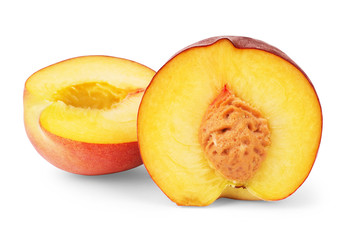 Nectarine fruit isolated on the white background.