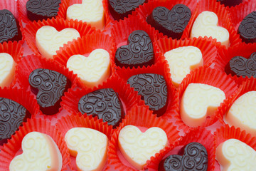 chocolate candies decorated for Valentine day
