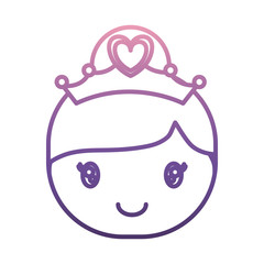 cartoon girl with tiara icon over white background vector illustration