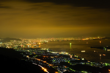 Fototapeta na wymiar 広島の夜景　経小屋山からの眺め