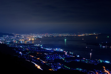 広島の夜景　経小屋山からの眺め