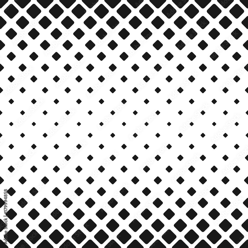 Poster geometric abstract black and white rounded square pattern background - vector design with diagonal s