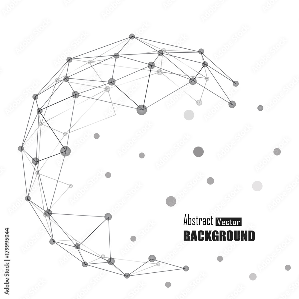 Poster vector technology concept illustration. connected lines and dots. network sign