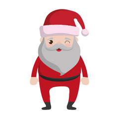 cartoon santa claus icon over white background colorful design vector illustration