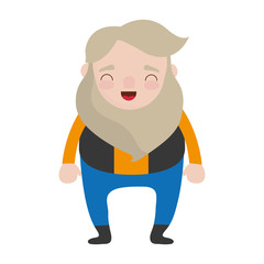  cartoon man with beard icon over white background colorful design  vector illustration