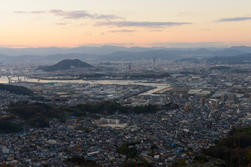 広島の夕暮れ　愛宕神社からの風景